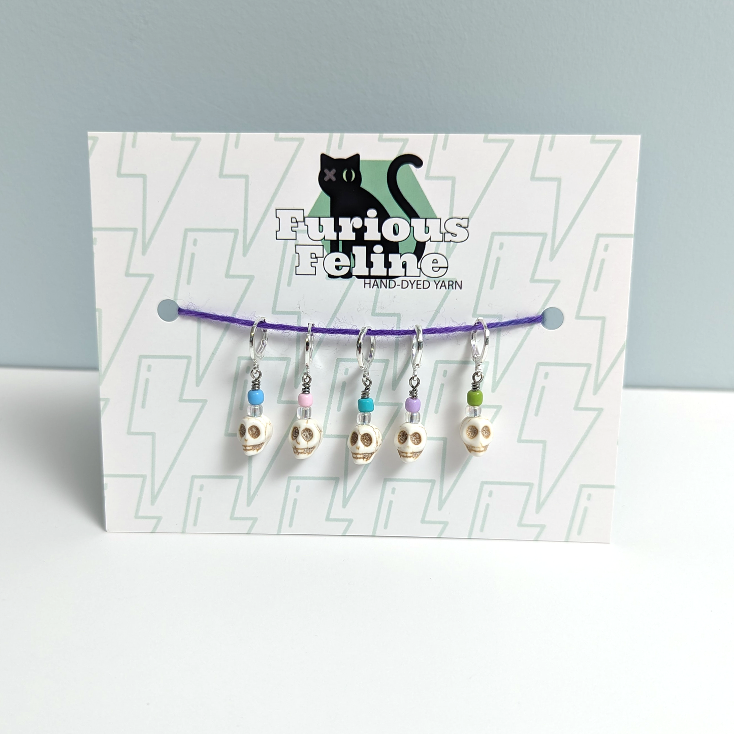 Skull Stitch Markers, Set of 5